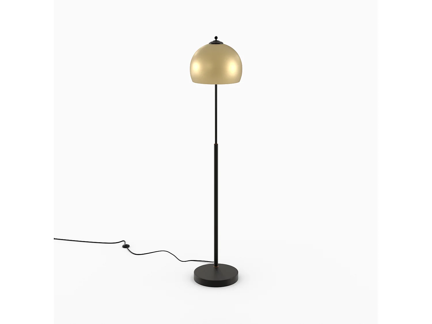 Lampada da terra in metallo nero e ottone - Dinard