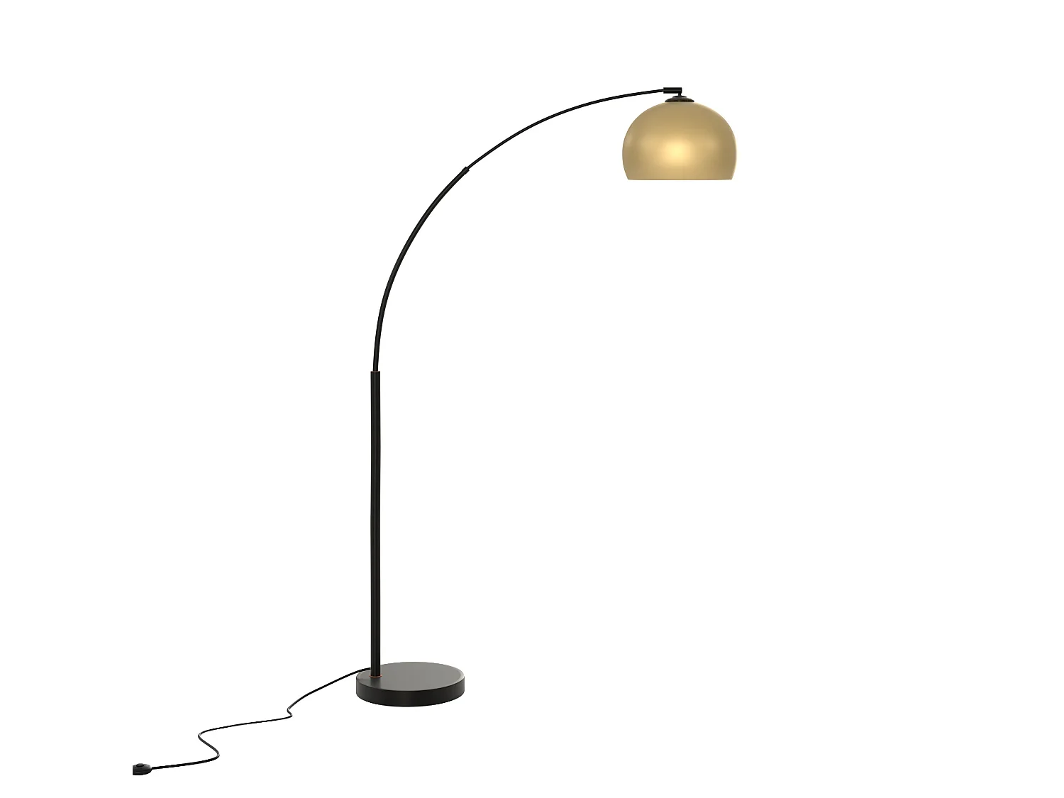 Lampadaire en métal couleur noir et laiton - Dinard