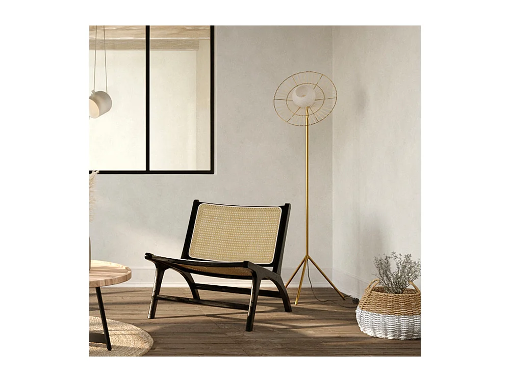 Lampada da terra in metallo dorato - Bandia