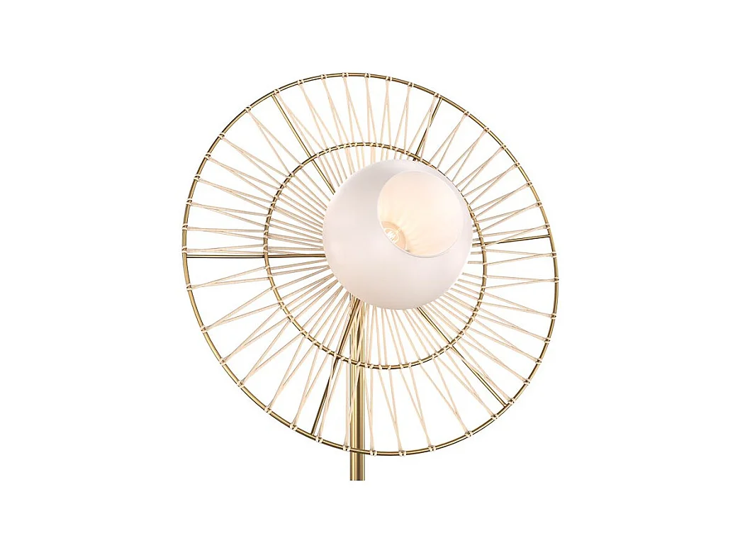 Lampada da terra in metallo dorato - Bandia