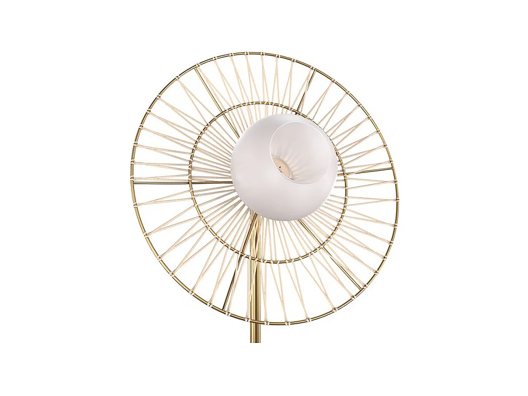 Lampada da terra in metallo dorato - Bandia