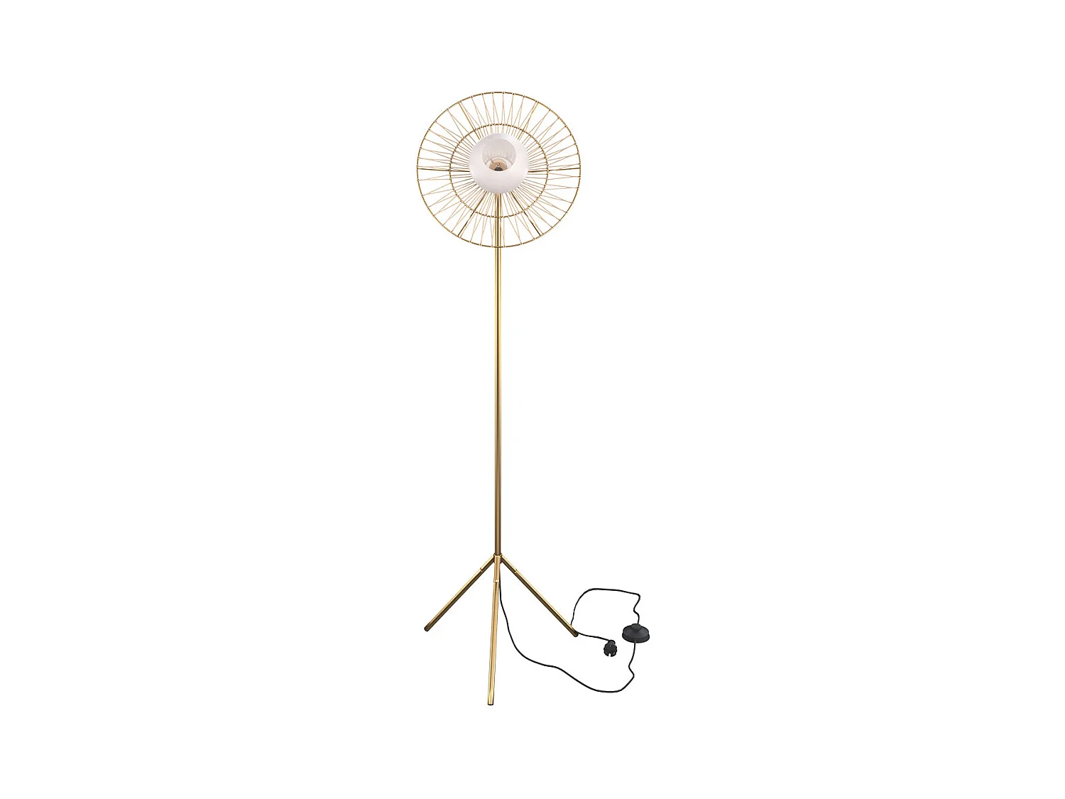 Lampada da terra in metallo dorato - Bandia