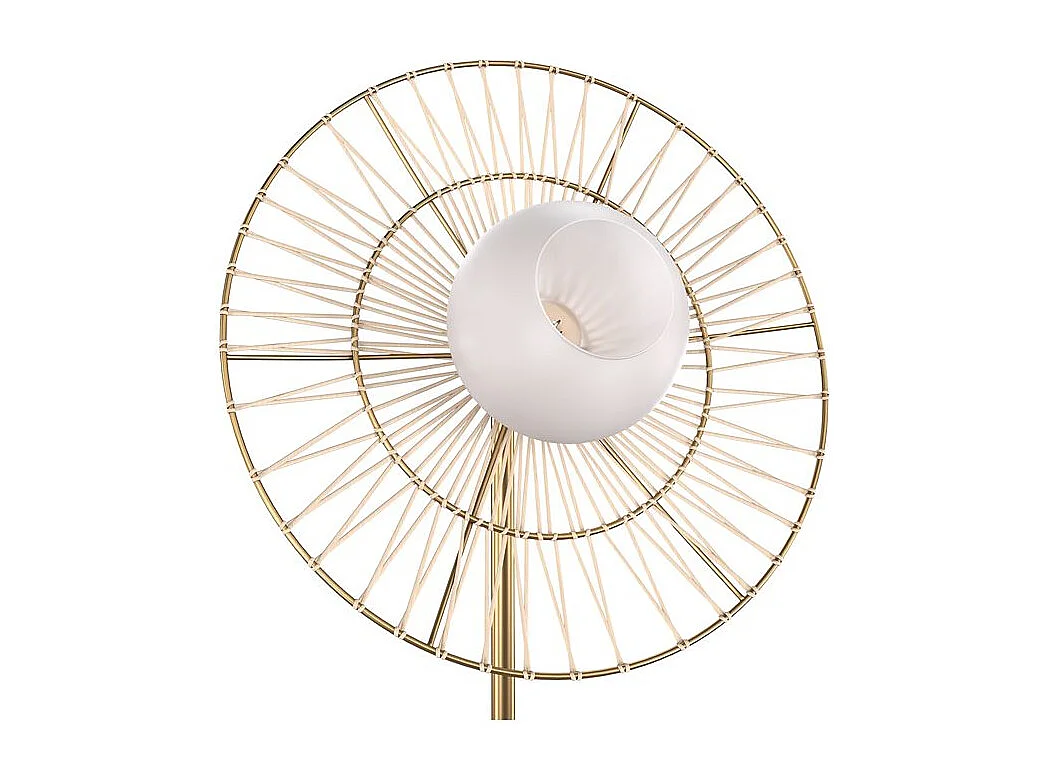 Lampada da terra in metallo dorato - Bandia