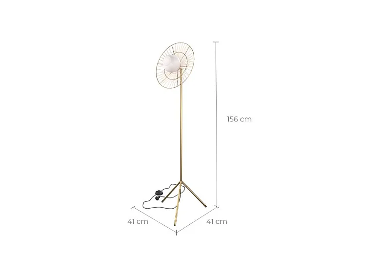 Lampadaio in metallo dorato 156 cm - Bandia