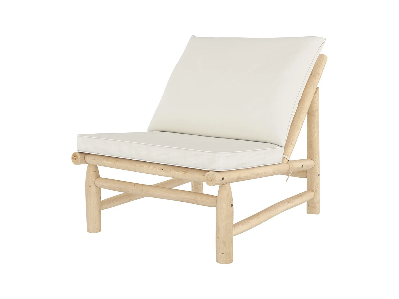 Poltrona da giardino in teak con cuscini bianchi - Makam