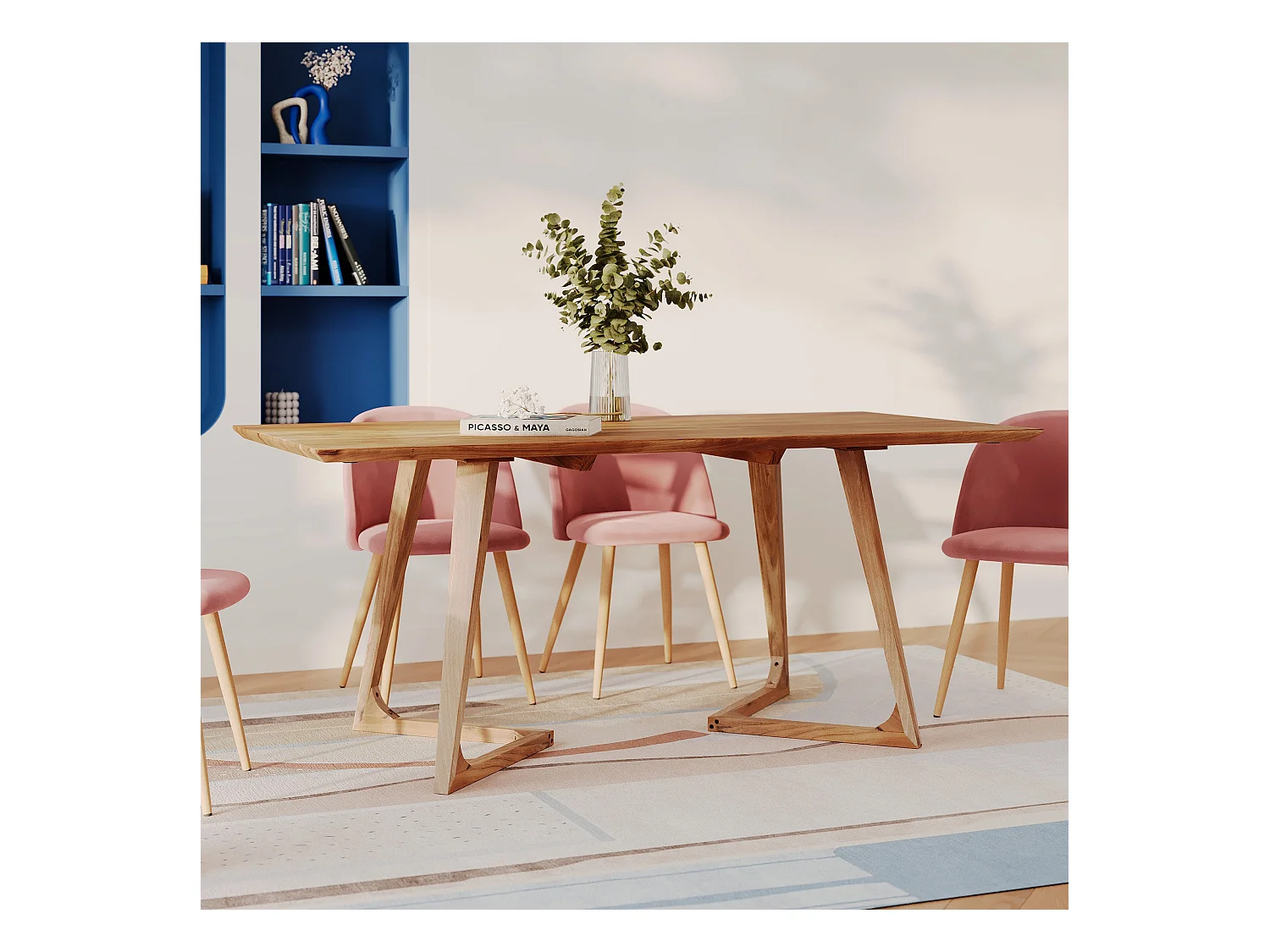 Table rectangulaire 6 personnes en bois d'acacia 175 cm - Pita