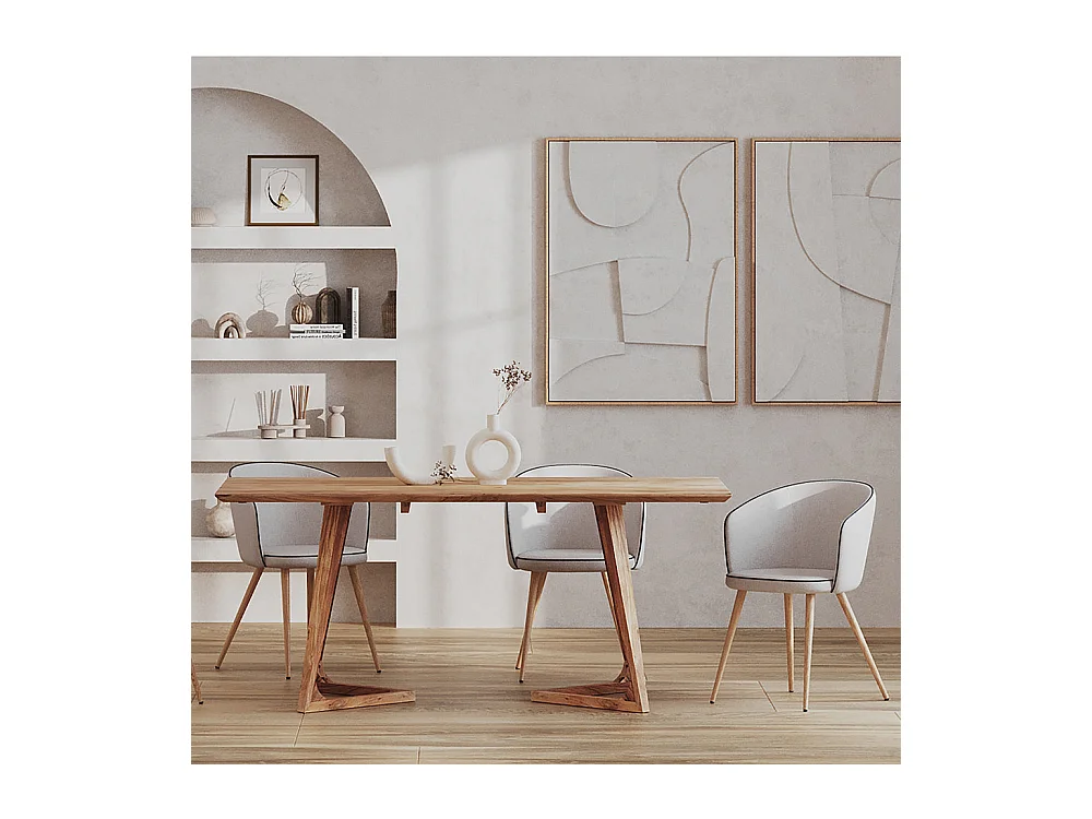 Table rectangulaire 6 personnes en bois d'acacia 175 cm - Pita