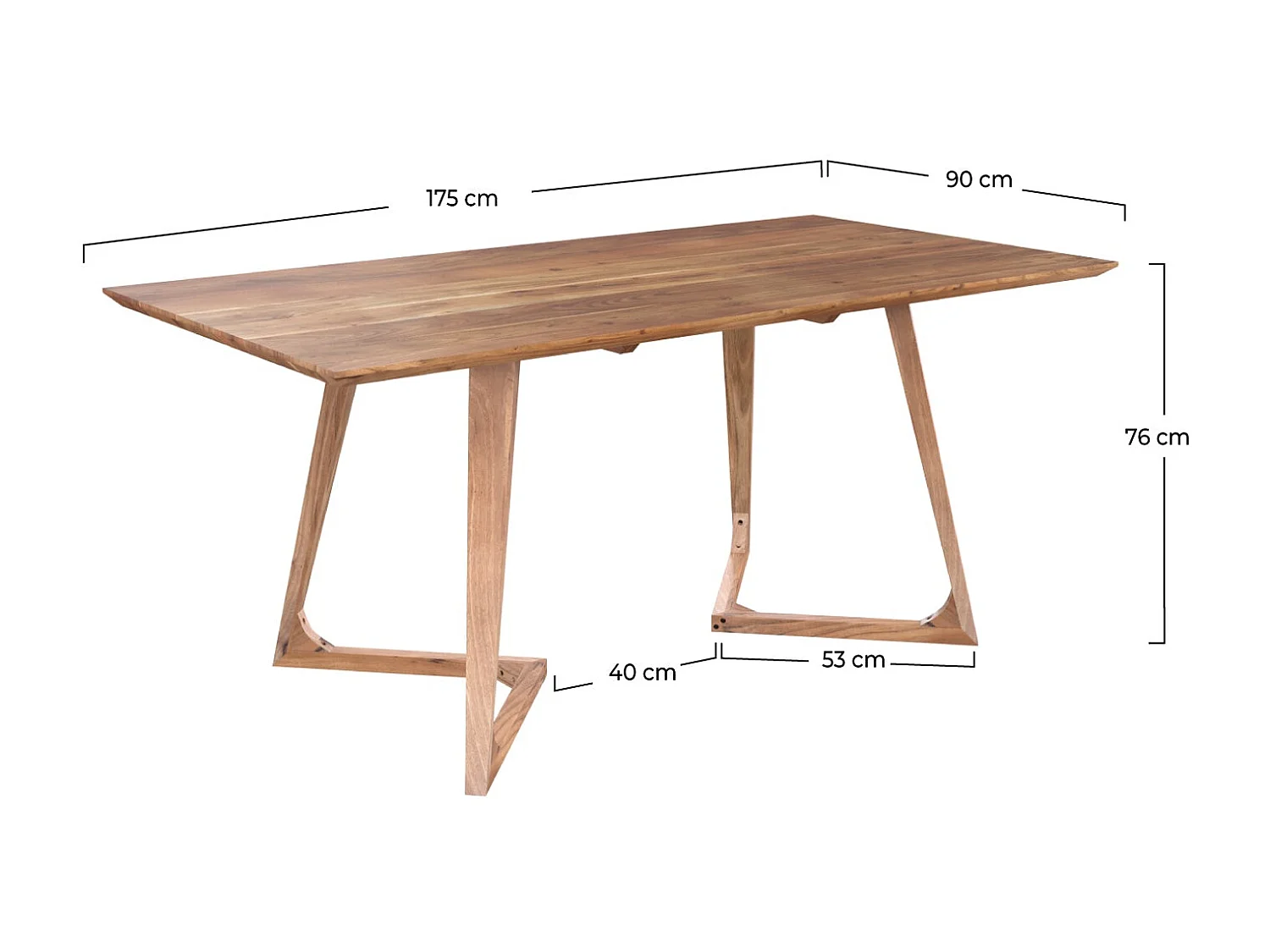 Mesa de comedor para 6 personas en madera de acacia 175 cm - Pita
