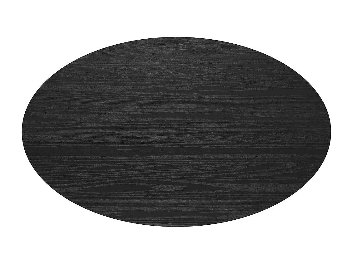 Table ovale 4 personnes en bois noir 130 cm - Eddy