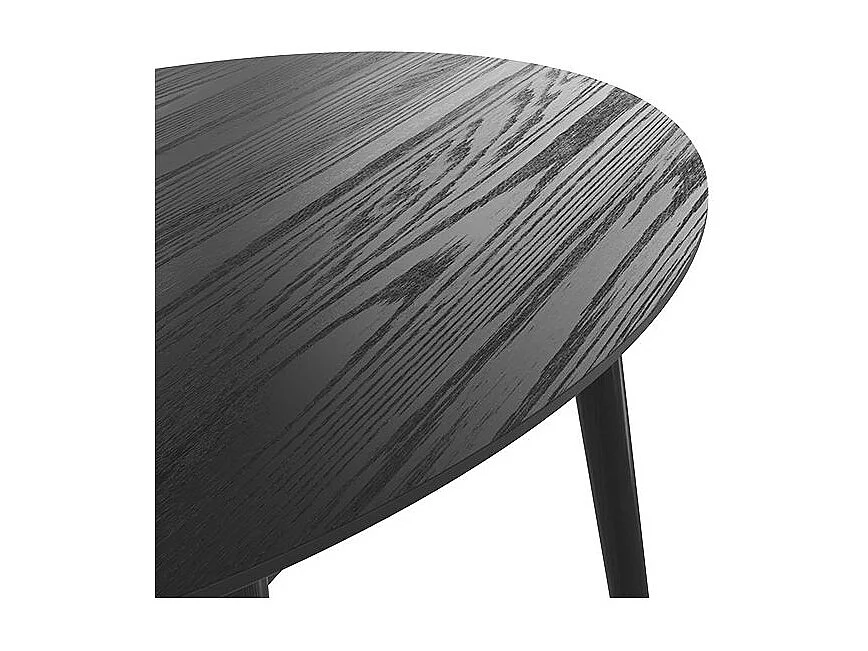Table ovale 4 personnes en bois noir 130 cm - Eddy