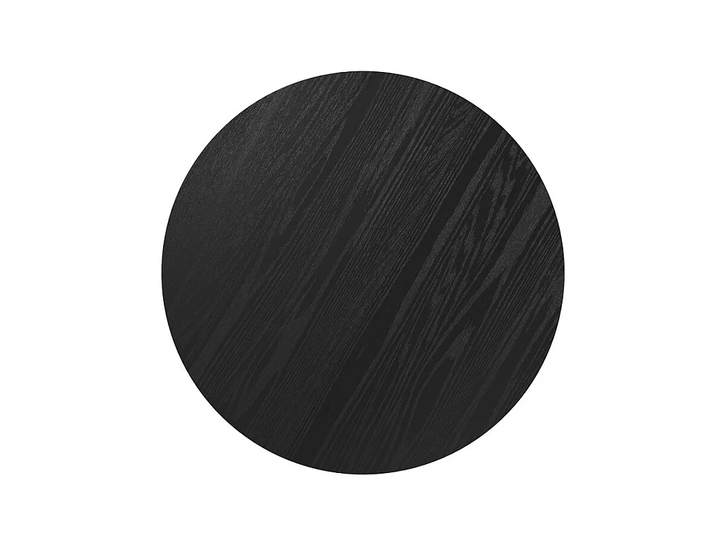 Table ronde 4 personnes en bois de frêne plaqué noir D105 cm - Liwa