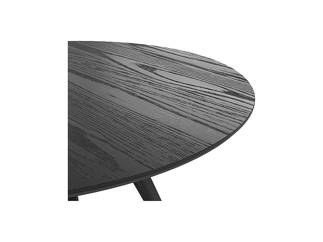 Tavolo rotondo per 4 persone in legno nero D105 cm - Liwa