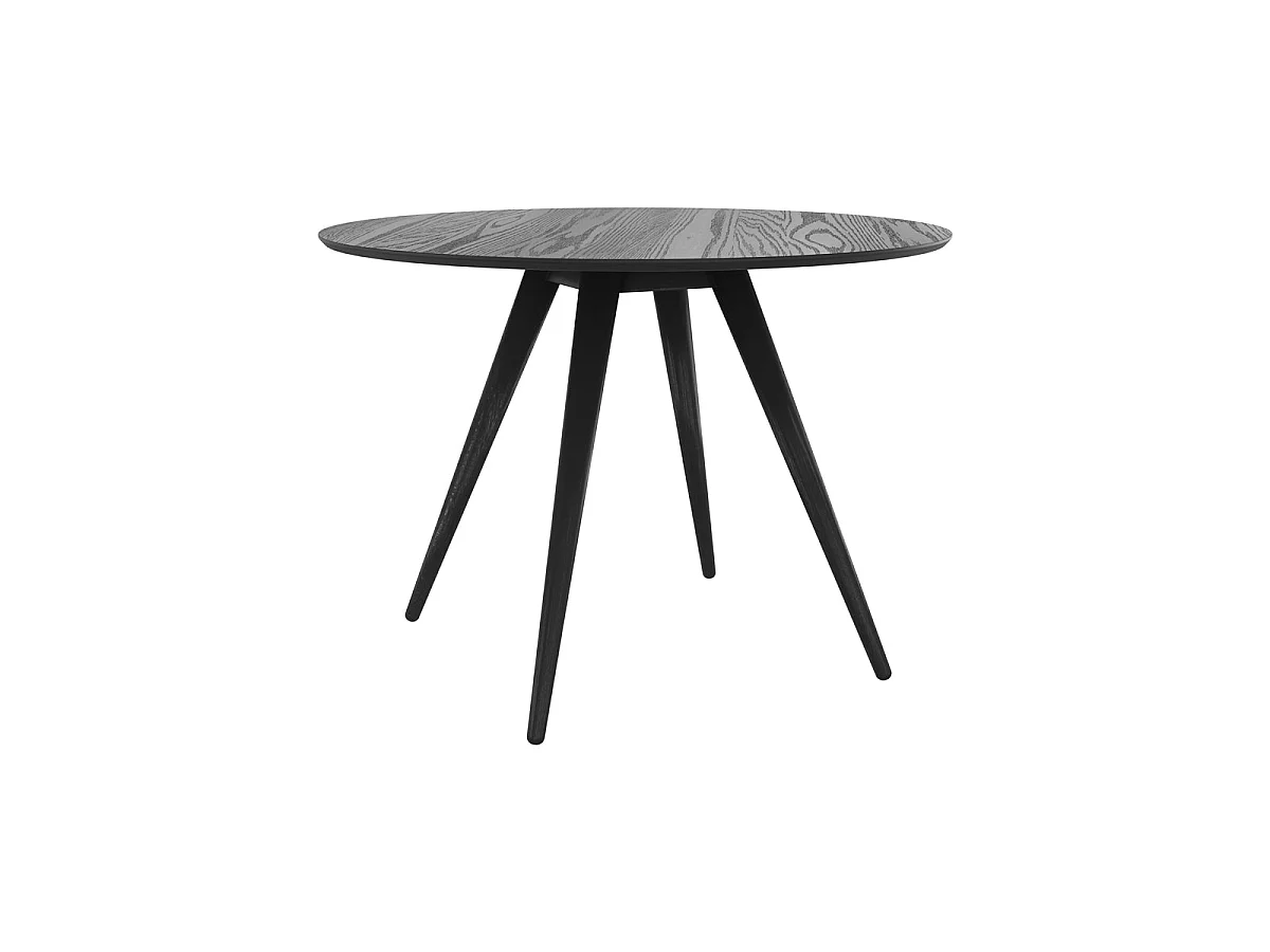 Mesa redonda para 4 personas en madera negra D105 cm - Liwa