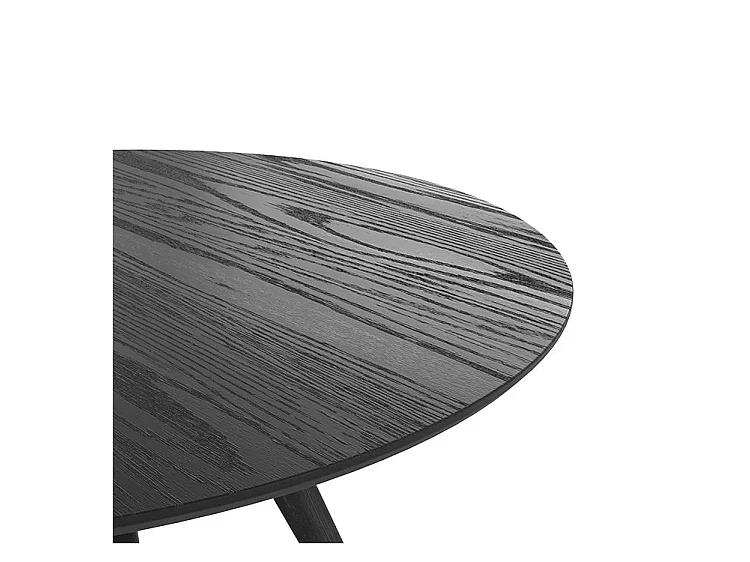 Mesa redonda para 4 personas en madera negra D105 cm - Liwa