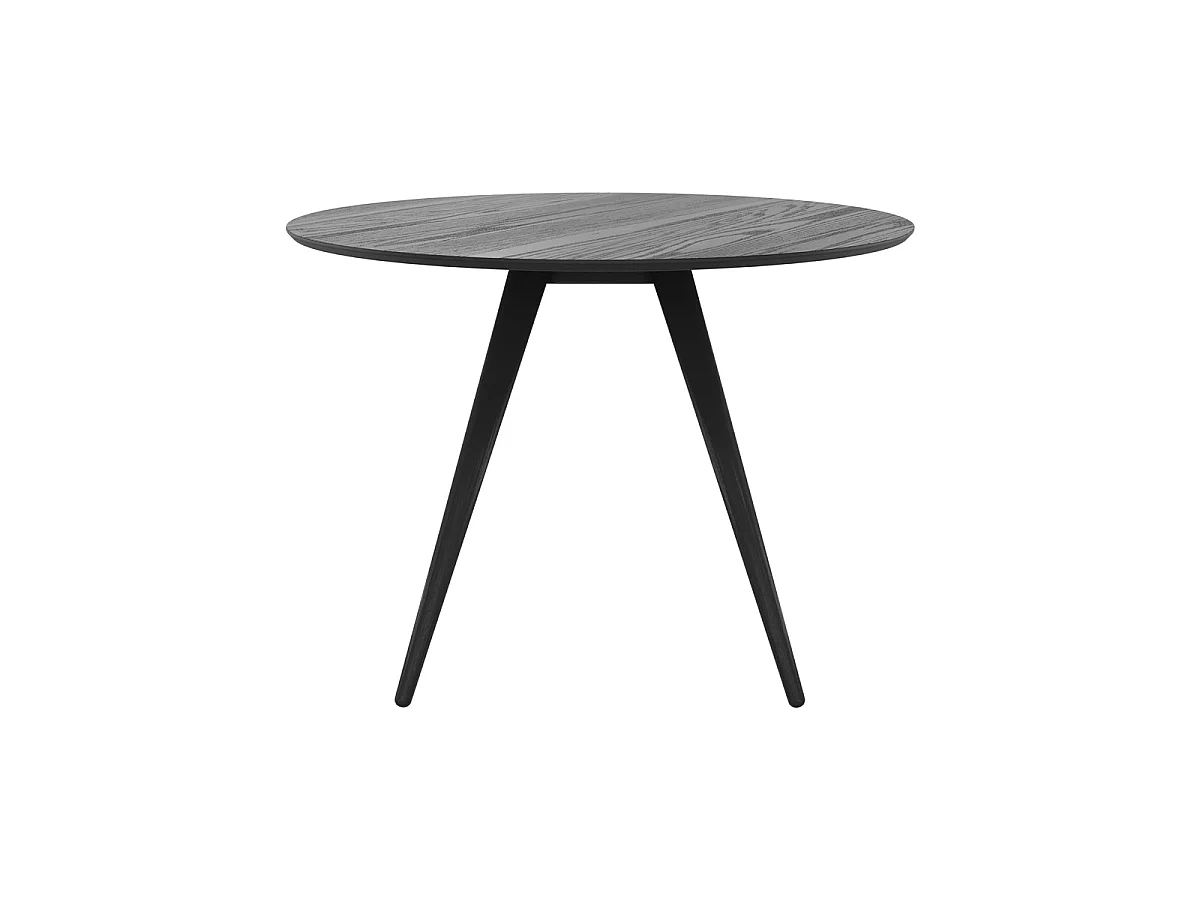 Mesa redonda para 4 personas en madera negra D105 cm - Liwa
