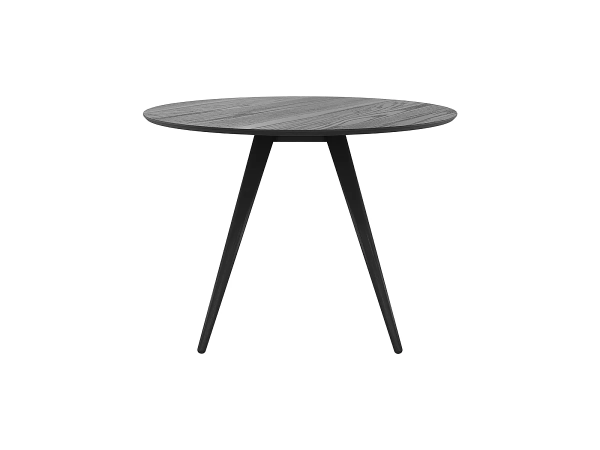 Mesa redonda para 4 personas en madera negra D105 cm - Liwa