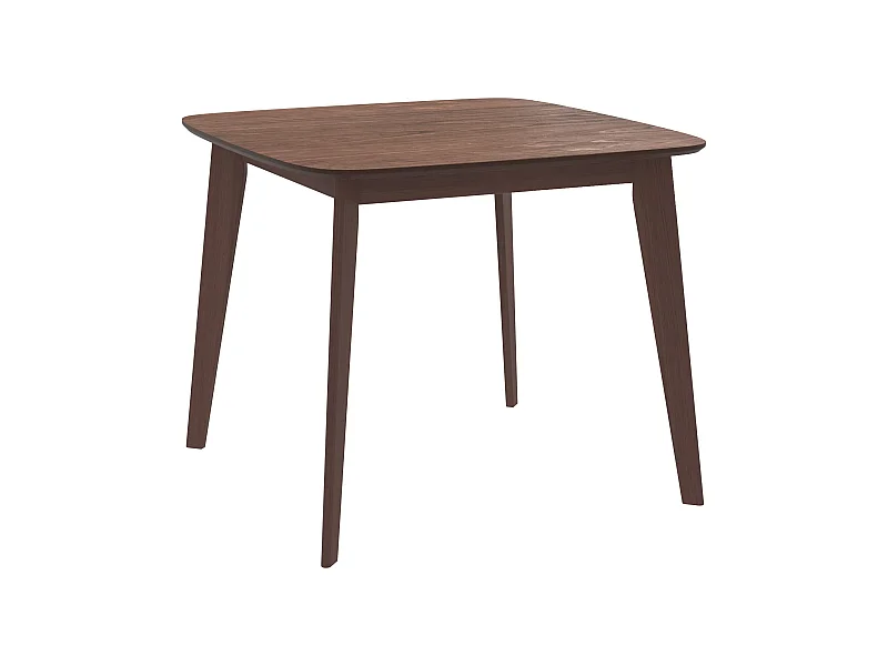 Table carrée 4 personnes en bois foncé finition noyer 90 cm - Julio