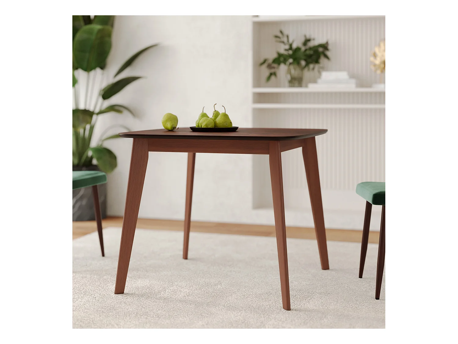 Tavolo quadrato in legno scuro per 4 persone 90 cm - Julio