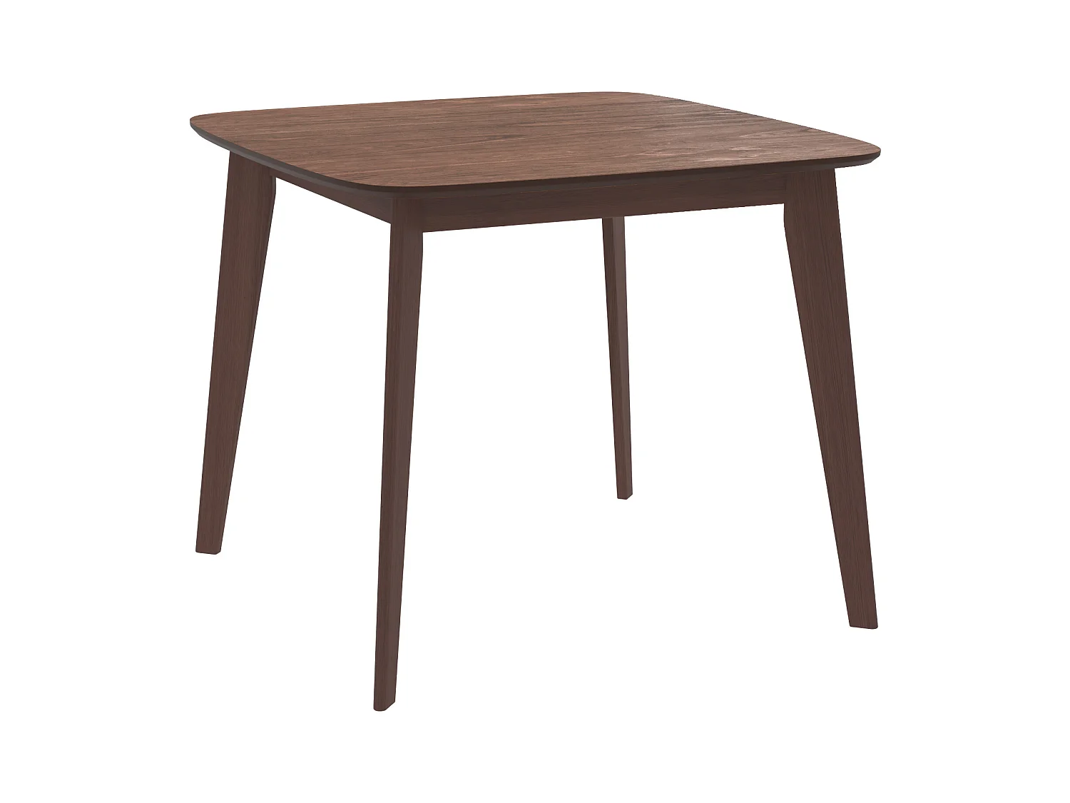 Table carrée 4 personnes en bois foncé finition noyer 90 cm - Julio