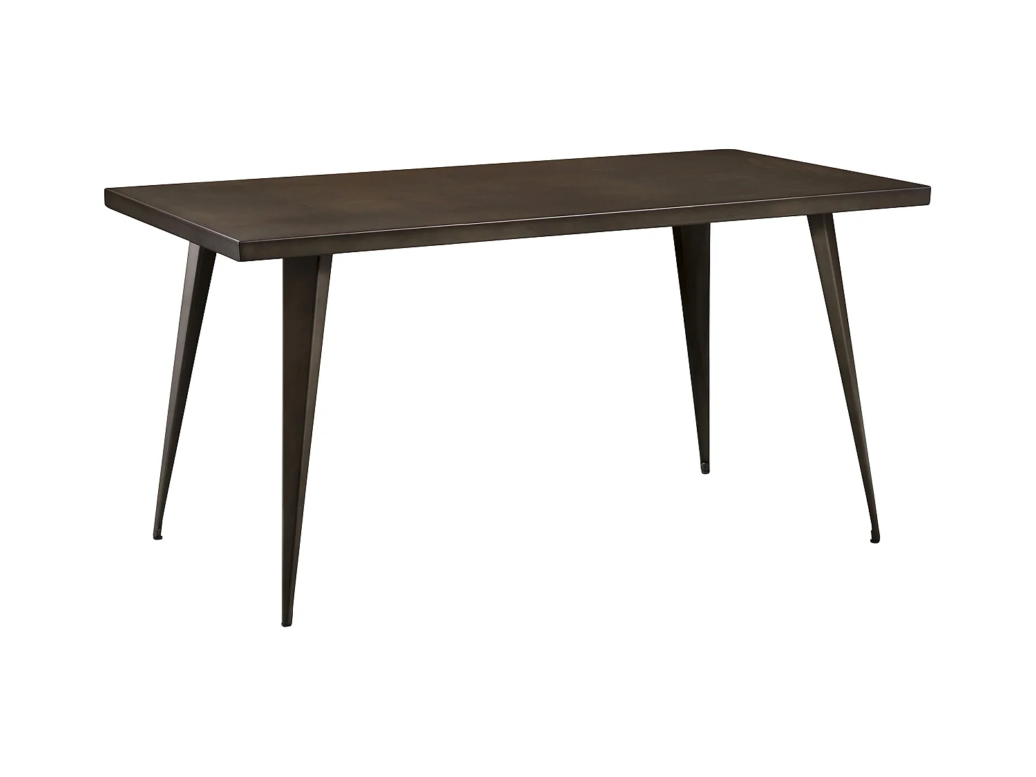 Table rectangulaire 6 personnes en métal gris 150 cm - Indus