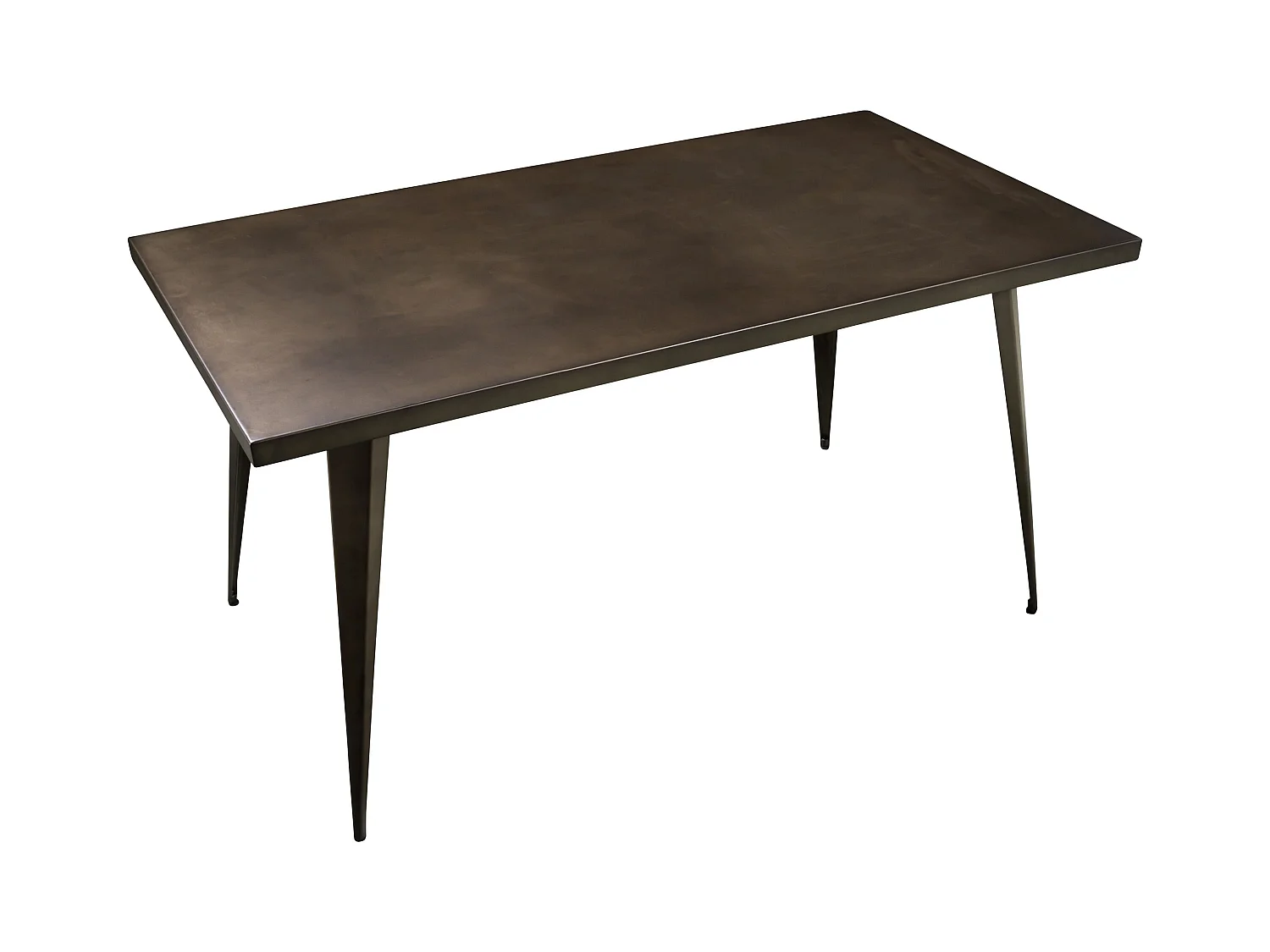 Table rectangulaire 6 personnes en métal gris 150 cm - Indus