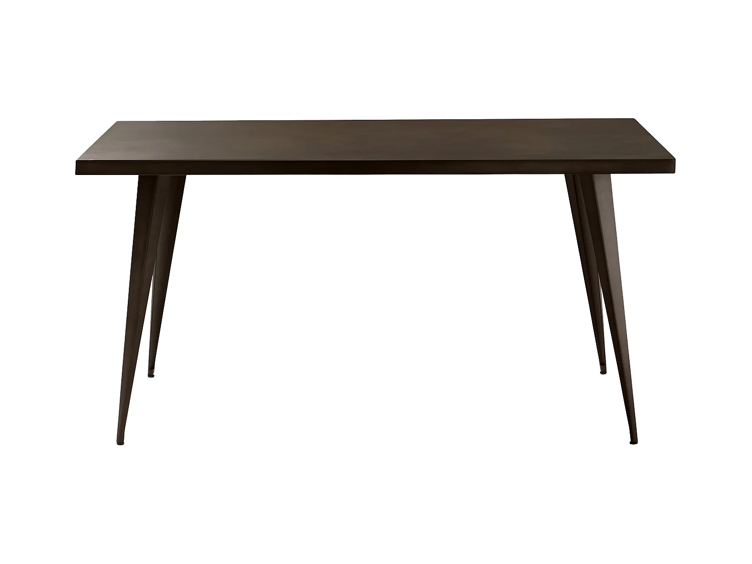 Table rectangulaire 6 personnes en métal gris 150 cm - Indus