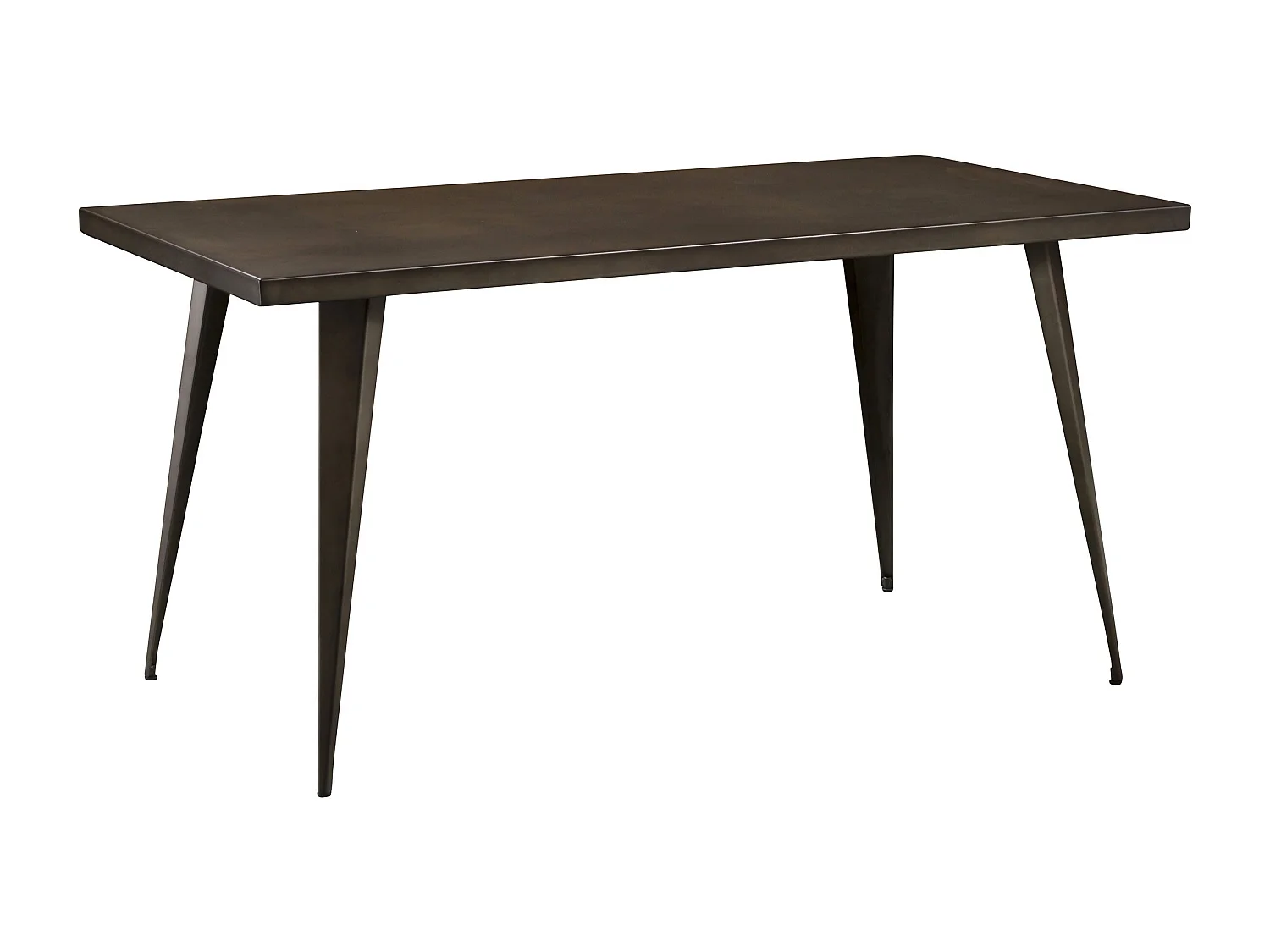 Table rectangulaire 6 personnes en métal gris 150 cm - Indus
