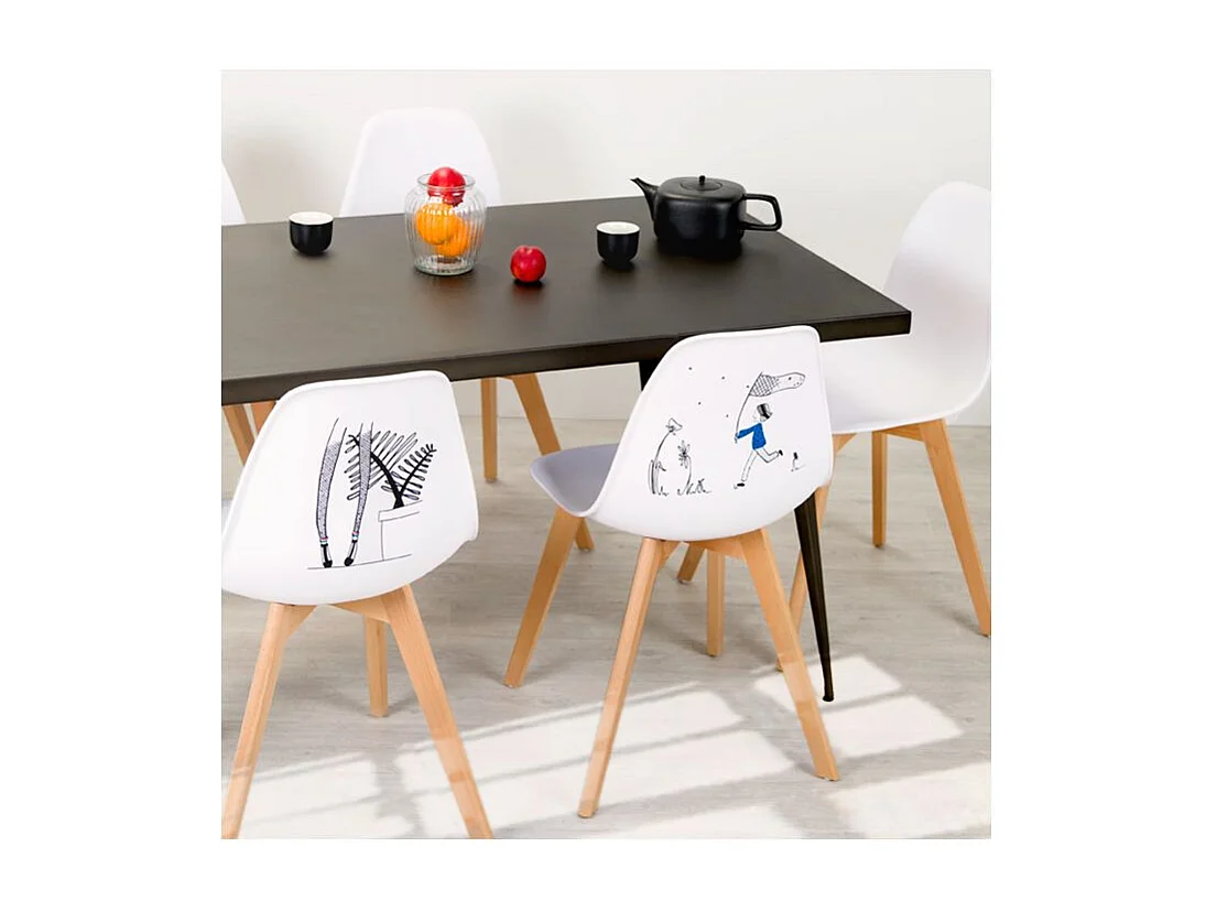 Table rectangulaire 6 personnes en métal gris 150 cm - Indus