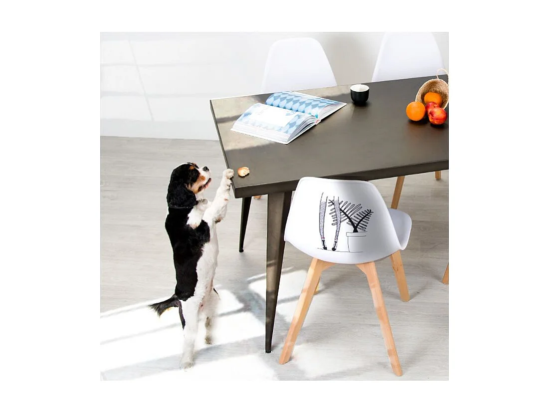 Table rectangulaire 6 personnes en métal gris 150 cm - Indus