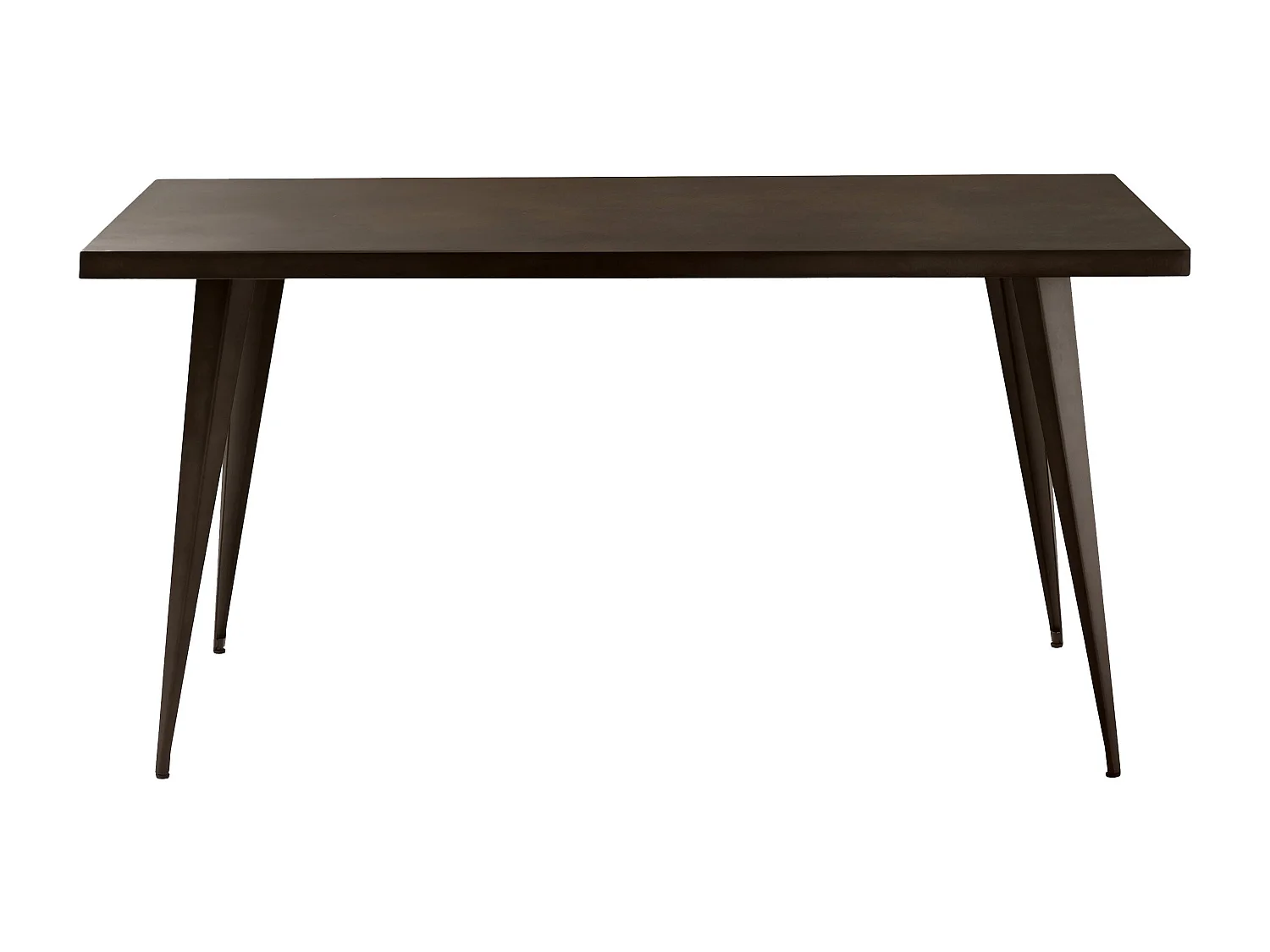 Table rectangulaire 6 personnes en métal gris 150 cm - Indus
