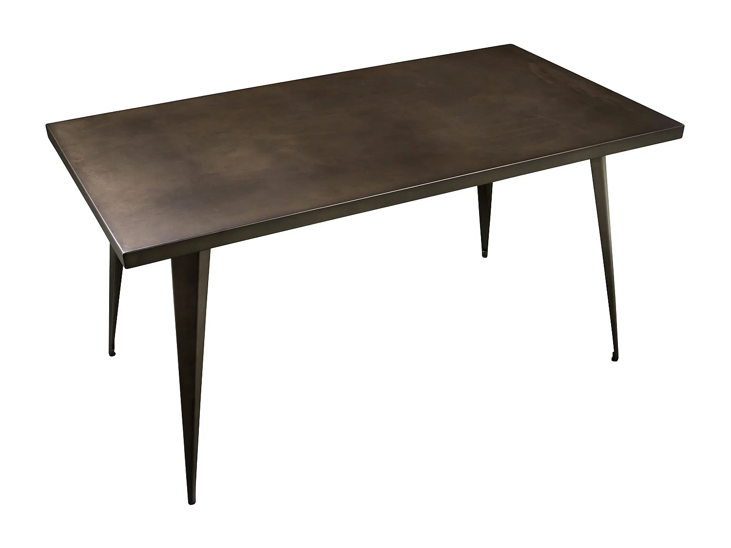 Table rectangulaire 6 personnes en métal gris 150 cm - Indus