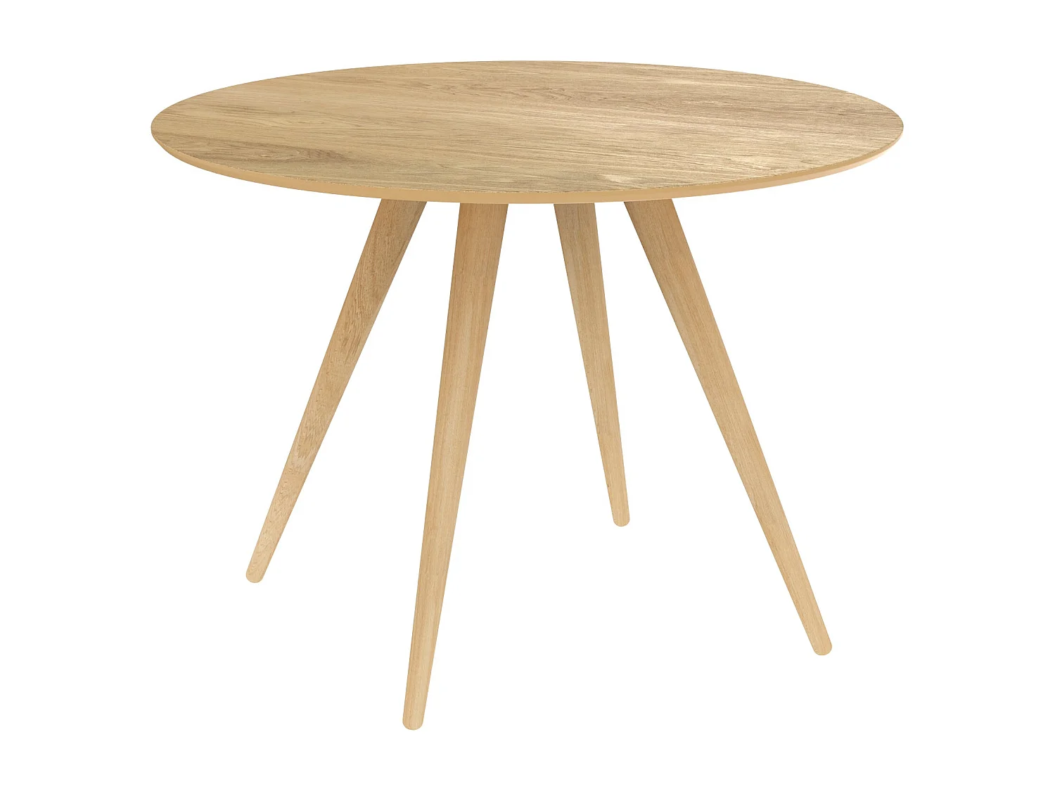 Table ronde 4 personnes en bois clair naturel D105 cm - Liwa