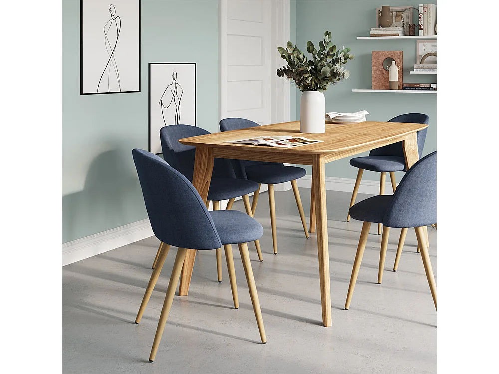 Tavolo rettangolare per 6 persone in legno chiaro 150 cm - Oman