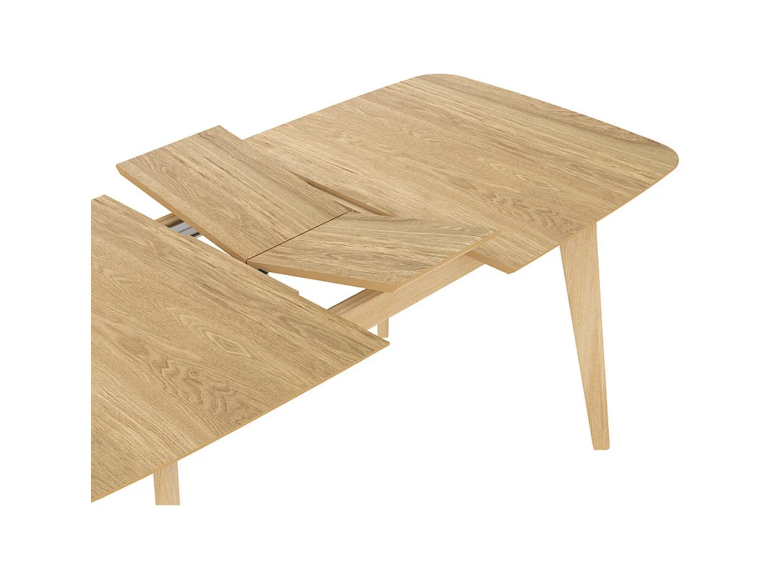 Table rectangulaire 4/6 personnes extensible en bois clair 150/180 cm - Oman