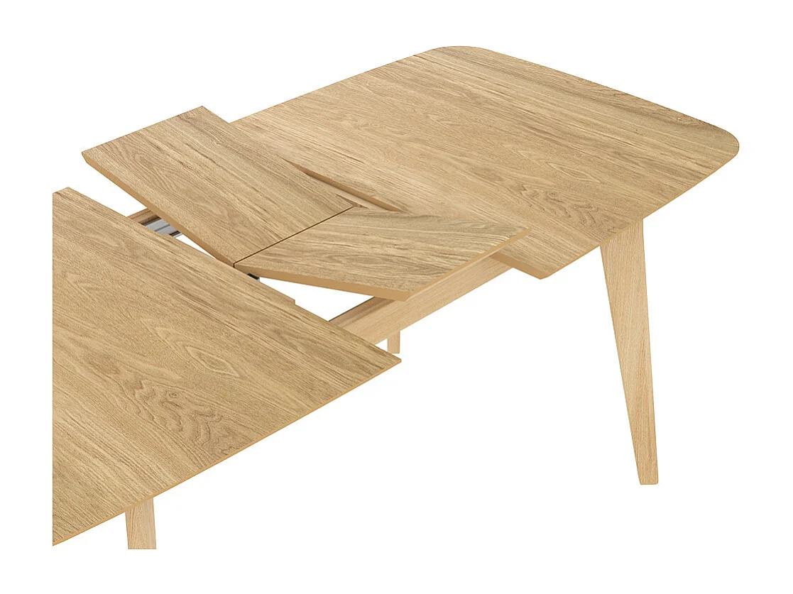 Table rectangulaire 4/6 personnes extensible en bois clair 150/180 cm - Oman