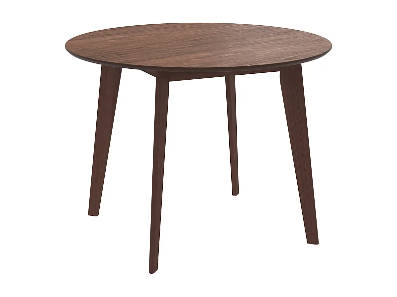 Mesa de comedor redonda de madera oscura, 4 personas - Réno