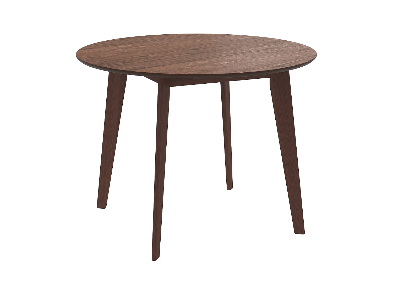 Table ronde 4 personnes en bois foncé D100 cm - Réno