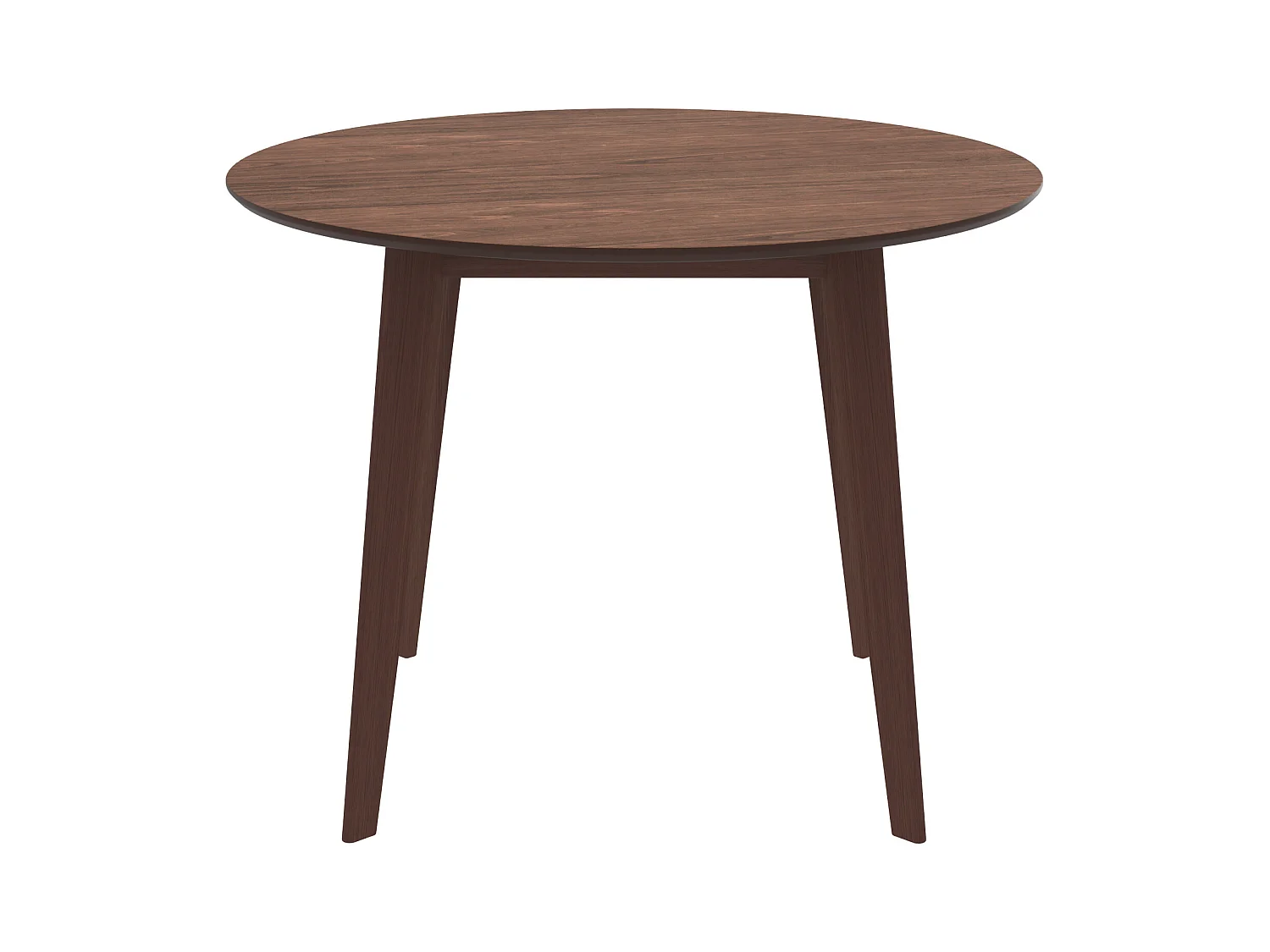 Table ronde 4 personnes en bois foncé D100 cm - Réno