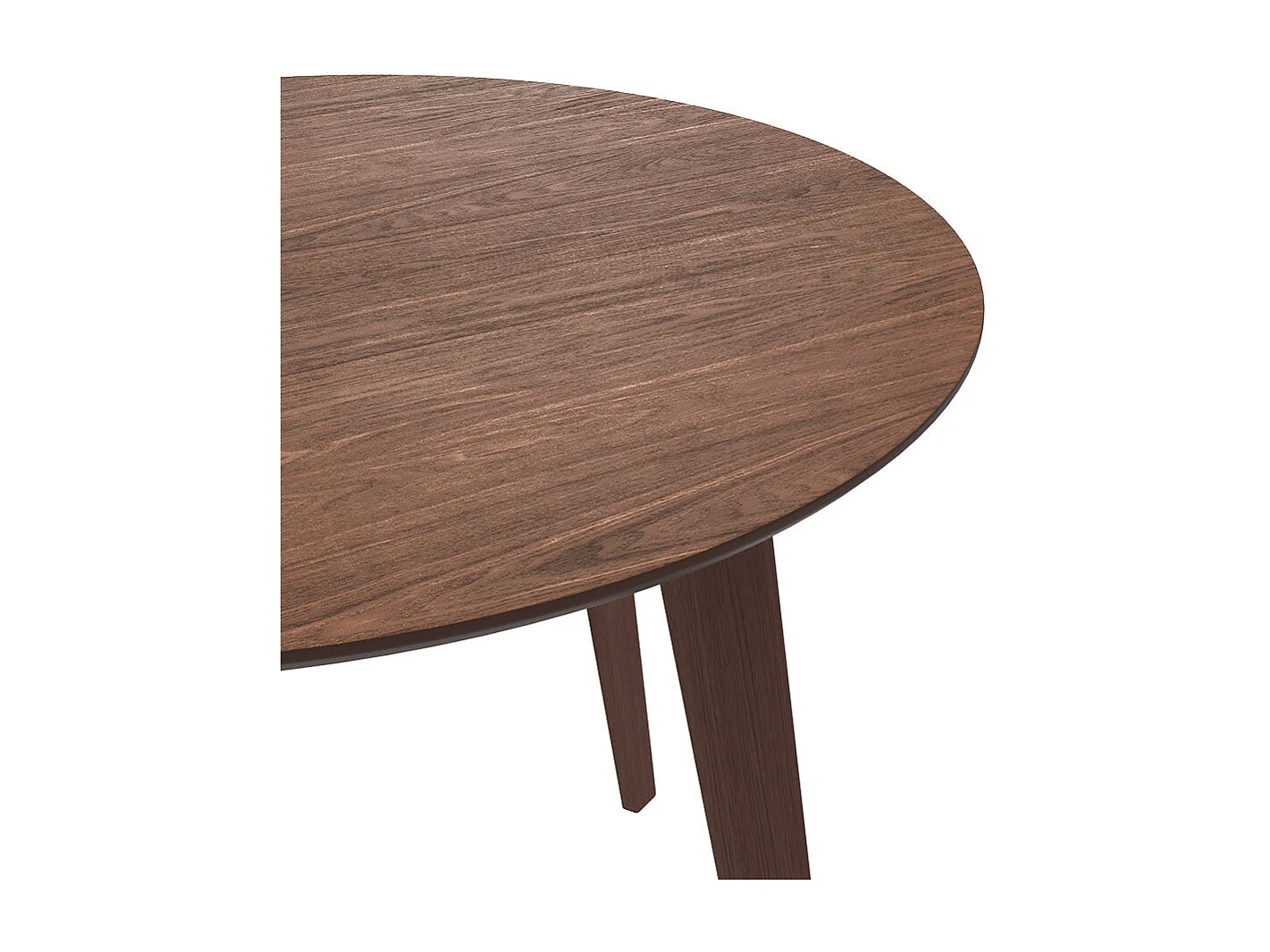 Mesa de comedor redonda de madera oscura, 4 personas - Réno