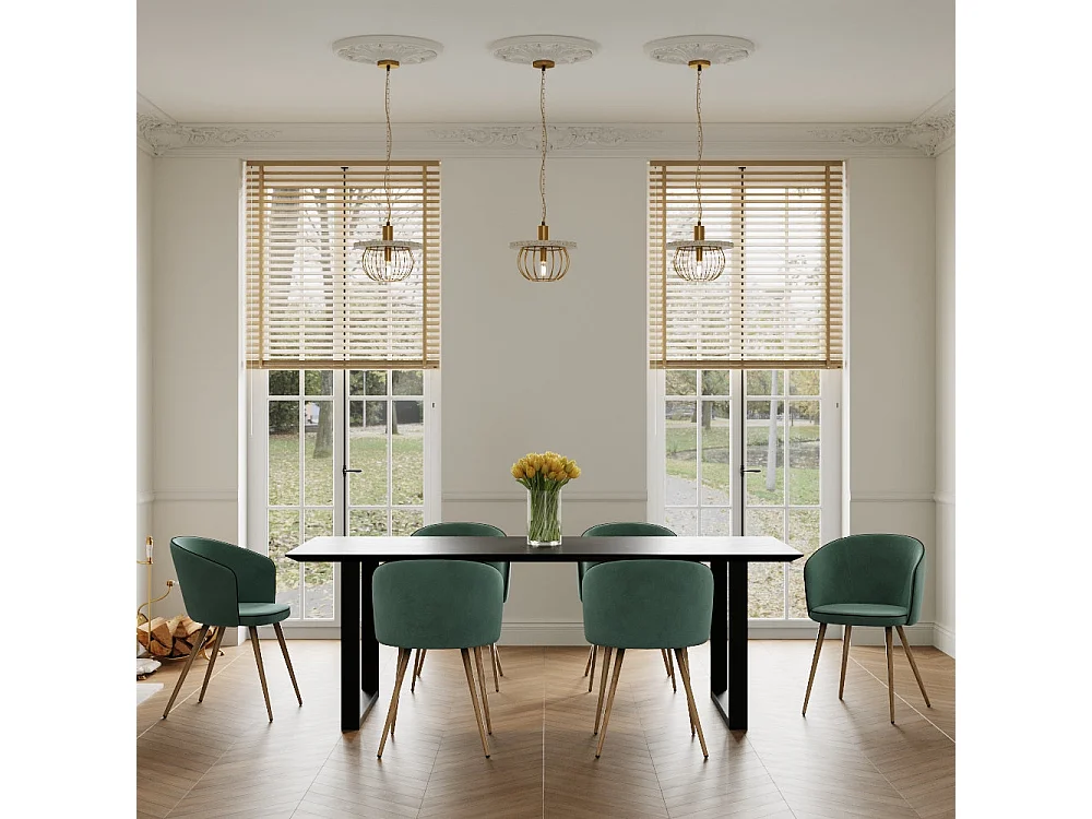 Mesa rectangular 6-8 personas en madera negra 220 cm - Adok