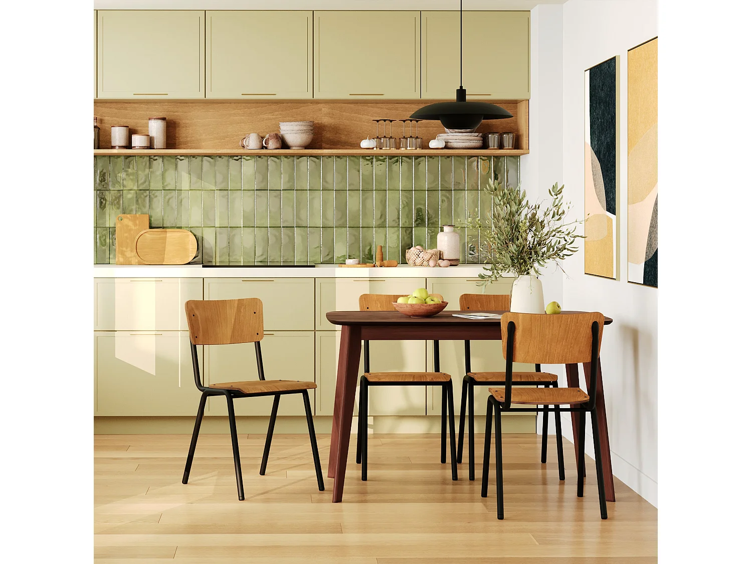 Table rectangulaire Oman 4 personnes en bois foncé 120 cm - Oman