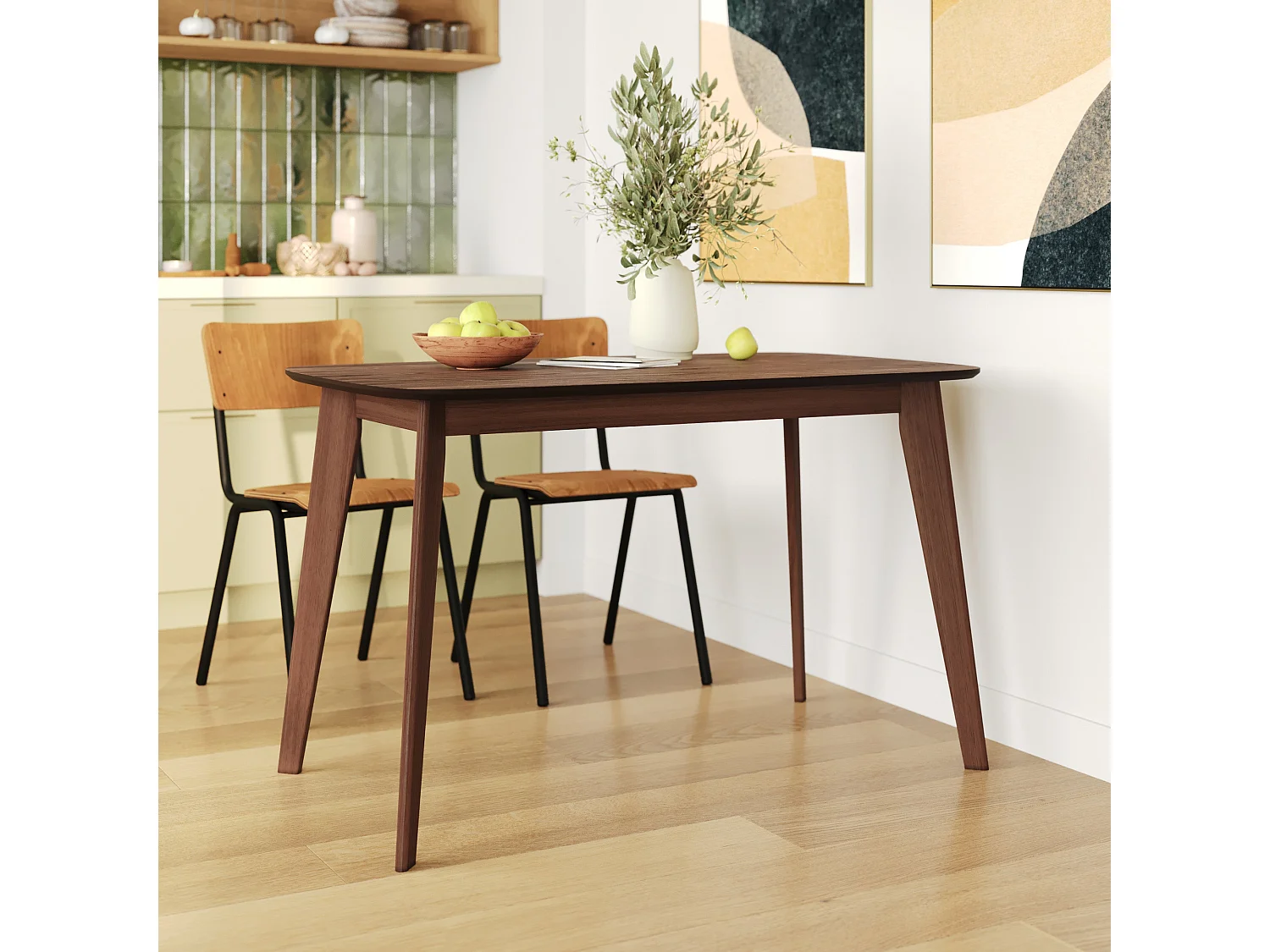 Tavolo rettangolare Oman 4 persone in legno scuro 120 cm - Oman