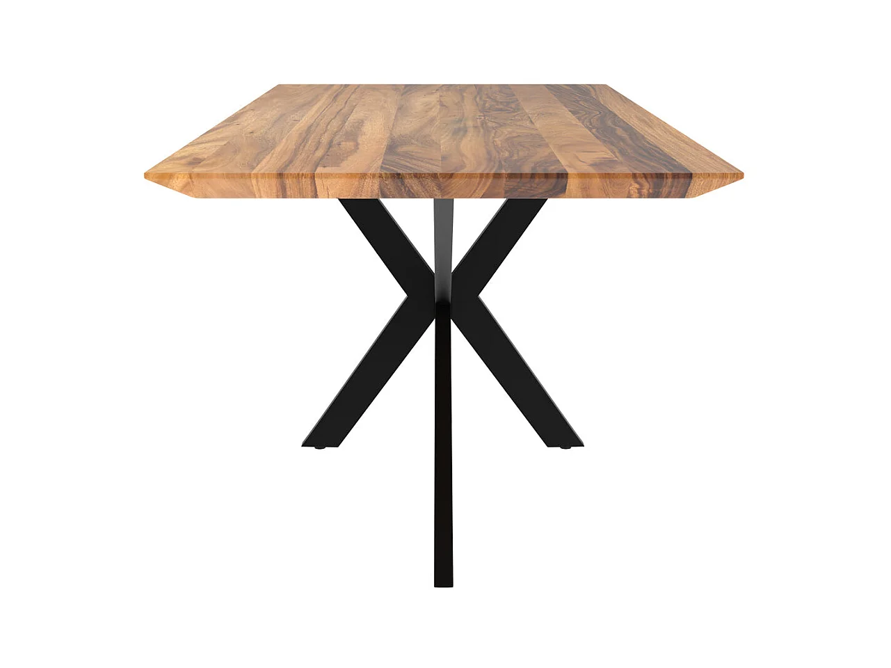 Table rectangulaire 8 personnes en bois de suar et métal 220 cm - Sudirman