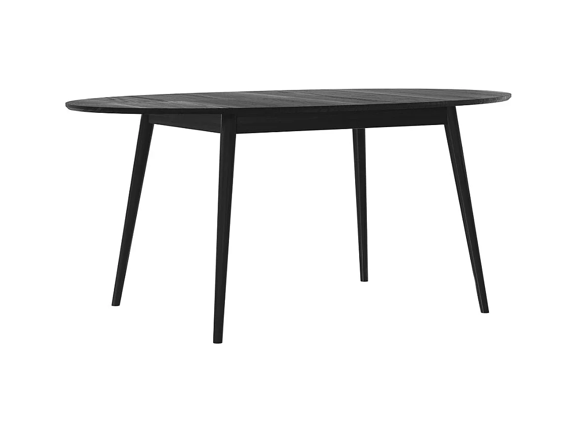 Table ovale 6/8 personnes extensible en bois noir 170/200 cm - Eddy