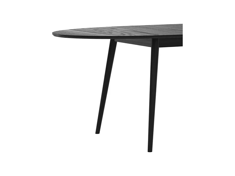 Table ovale 6/8 personnes extensible en bois noir 170/200 cm - Eddy