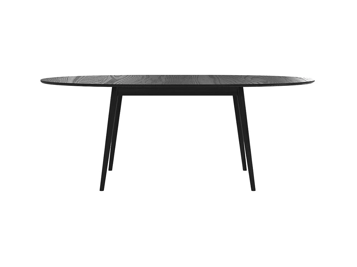 Table ovale 6/8 personnes extensible en bois noir 170/200 cm - Eddy