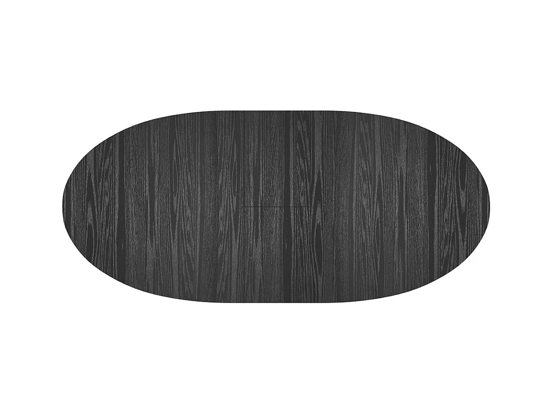 Mesa de comedor ovalada de madera negra extensible 170/200 cm - Eddy