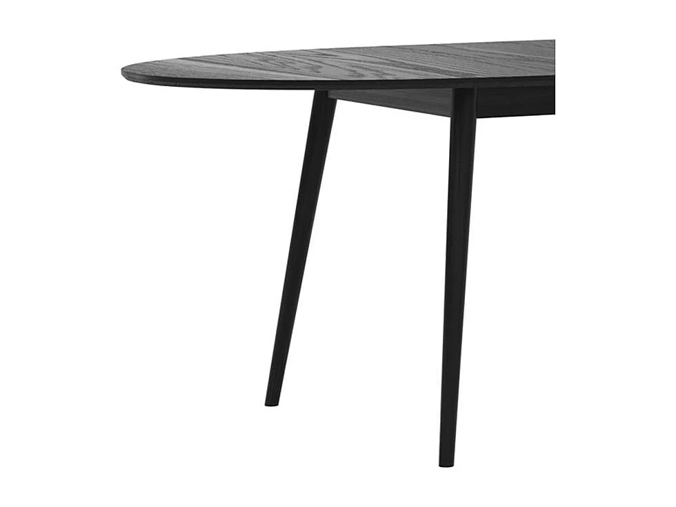 Mesa de comedor ovalada de madera negra extensible 170/200 cm - Eddy