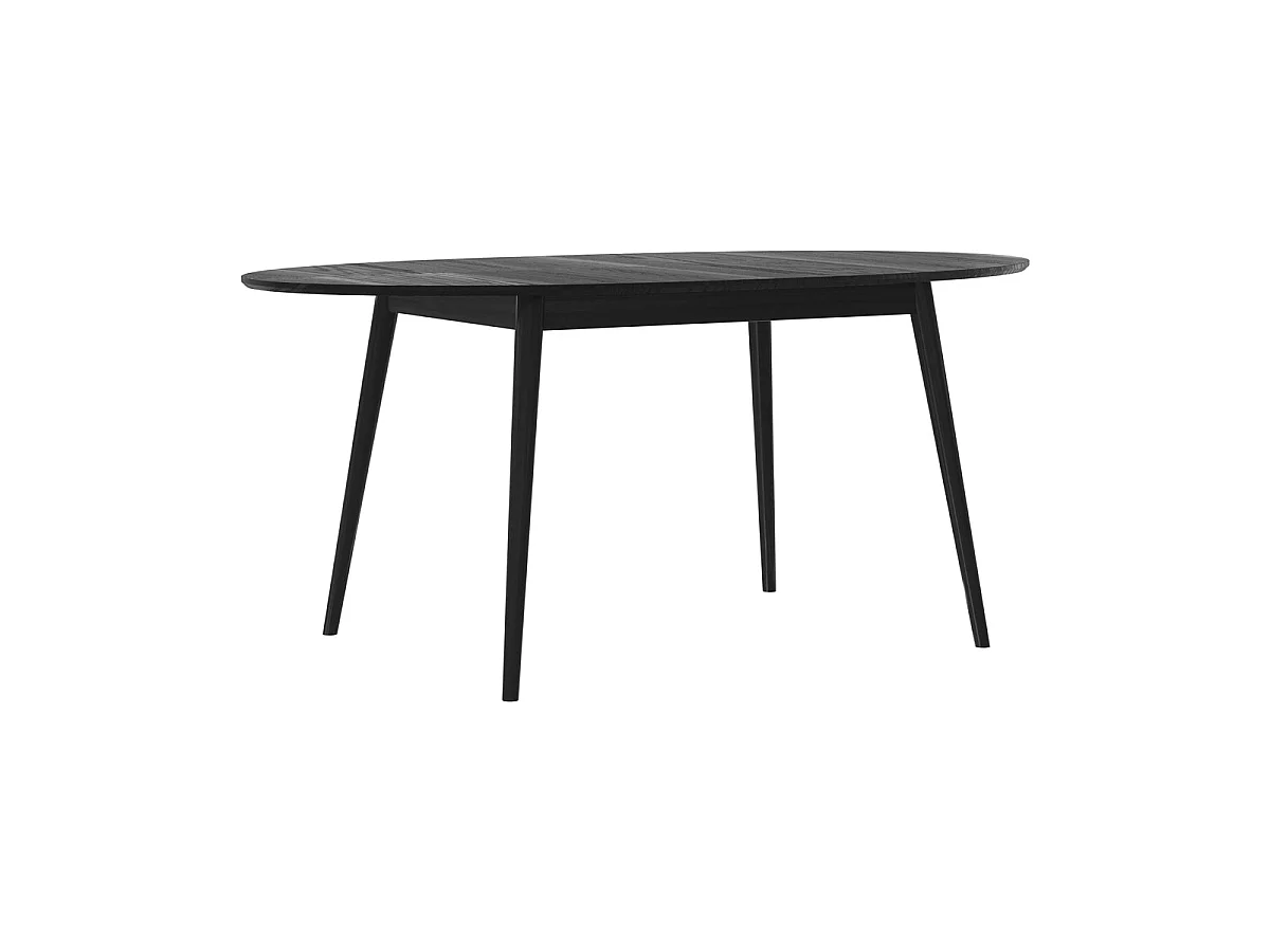 Mesa de comedor ovalada de madera negra extensible 170/200 cm - Eddy