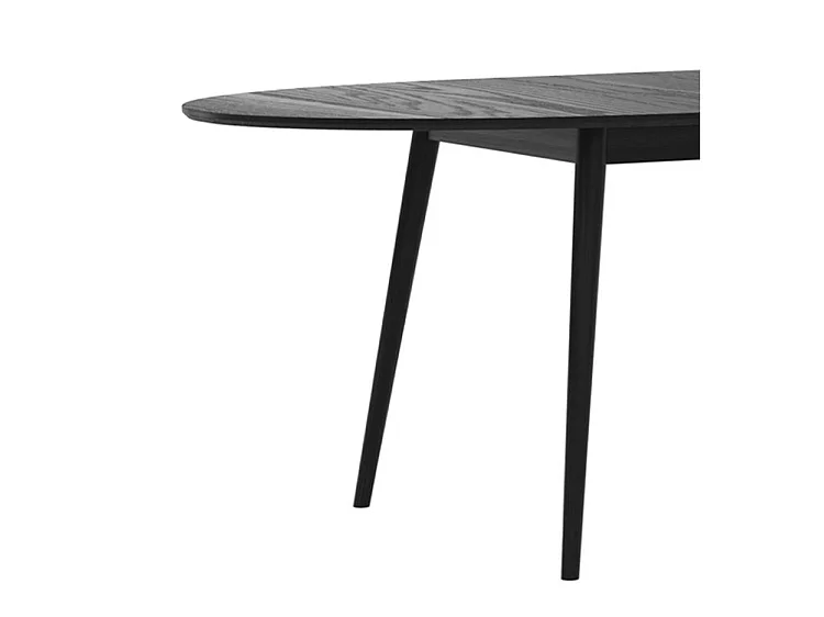 Mesa de comedor ovalada de madera negra extensible 170/200 cm - Eddy